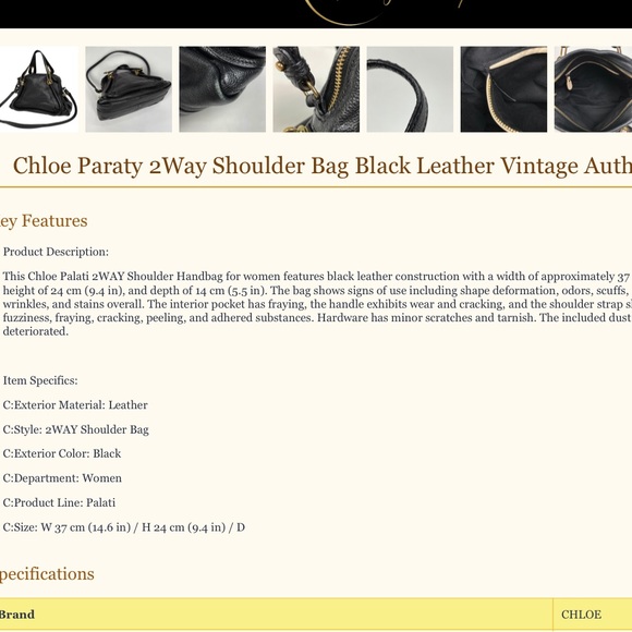 Chloe Black Leather Shoulder Bag - Picture 9 of 9